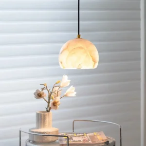 Modern Alabaster Dome Pendant Light PA008 2