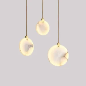 Modern Alabaster Round Pendant Light PA014 1