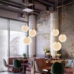 Modern Alabaster Round Pendant Light PA014 2
