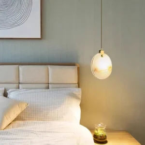 Modern Alabaster Round Pendant Light PA014 3