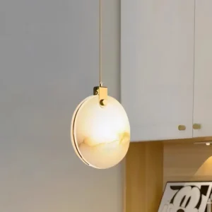 Modern Alabaster Round Pendant Light PA014 4