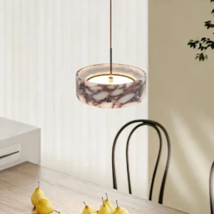 Modern Marble Drum Pendant Light PB003 1