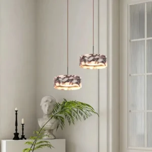 Modern Marble Drum Pendant Light PB003 2