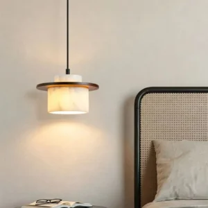 Modern Marble & Walnut Wood Pendant Light PB007 5