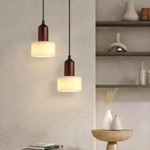 Modern Marble & Walnut Wood Pendant Light PB007 6