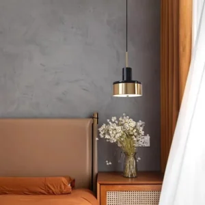 Minimalist Brass Finish Cylinder Pendant Light PB011 1