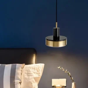 Minimalist Brass Finish Cylinder Pendant Light PB011 2