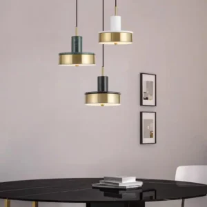 Minimalist Brass Finish Cylinder Pendant Light PB011 3