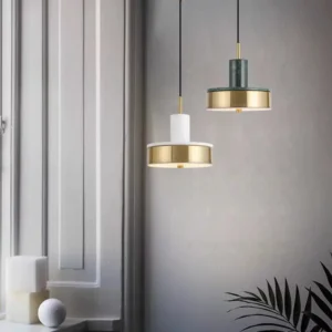 Minimalist Brass Finish Cylinder Pendant Light PB011 4