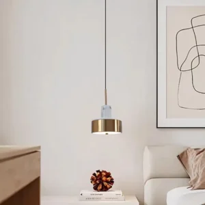 Minimalist Brass Finish Cylinder Pendant Light PB011 5