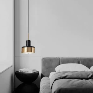 Minimalist Brass Finish Cylinder Pendant Light PB011 6
