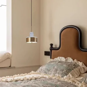 Minimalist Brass Finish Cylinder Pendant Light PB011 7