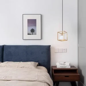 Modern Marble Cube Pendant Light with Brass Metal PB014 1