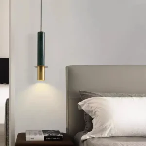 Modern Brass Metal & Marble Tube Pendant Light PB018 2