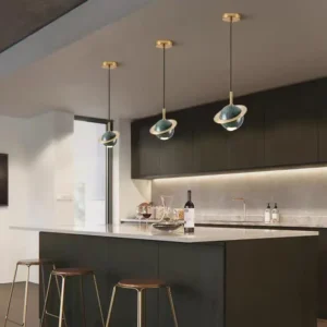 Contemporary Marble Orb Pendant Light PB020 2