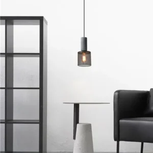 Industrial Concrete & Metal Pendant Light PC005 1
