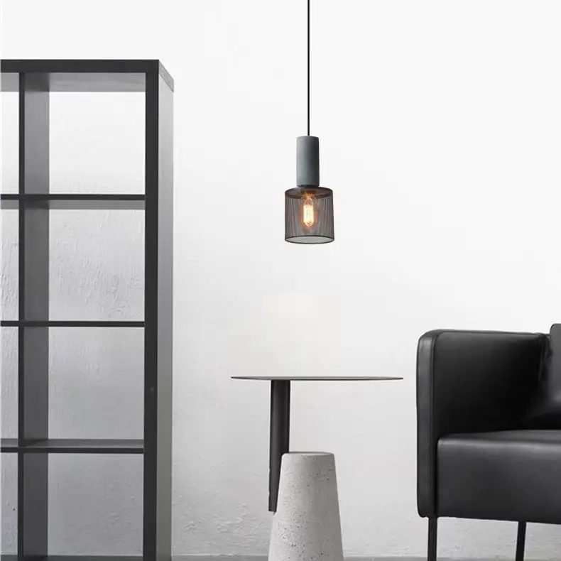 Industrial Concrete & Metal Pendant Light PC005 1