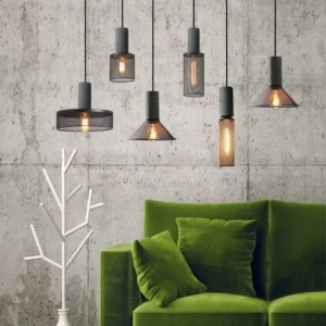 Industrial Concrete & Metal Pendant Light PC005 8
