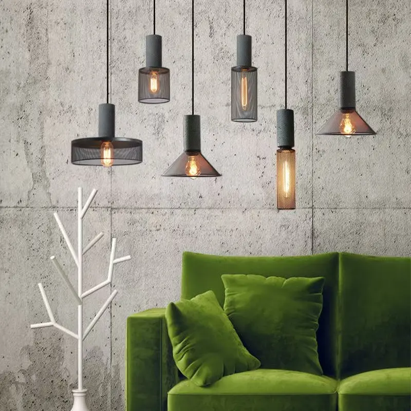 Industrial Concrete & Metal Pendant Light PC005 8