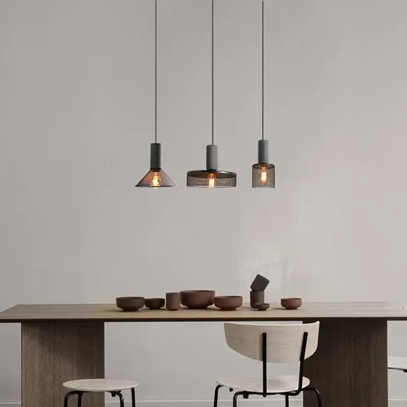 Industrial Concrete & Metal Pendant Light PC005 6