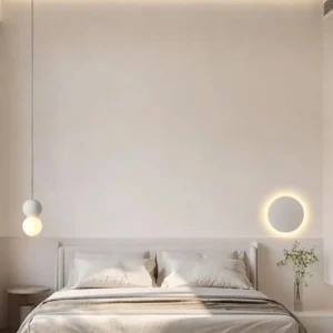 Modern Concrete & Opal Glass Globe Pendant Light PC008 1