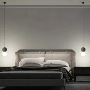 Modern Concrete & Opal Glass Globe Pendant Light PC008 4