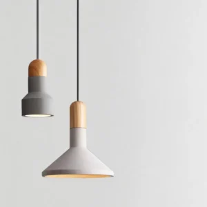 Minimalist Concrete&wood Pendant Light PC012 2