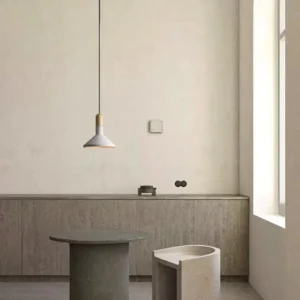Minimalist Concrete&wood Pendant Light PC012 5