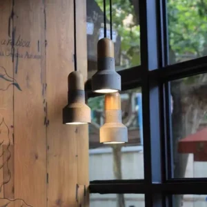 Minimalist Concrete&wood Pendant Light PC012 6
