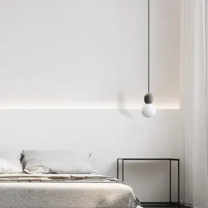 Modern Concrete & Opal Glass Globe Pendant Light PC014 2