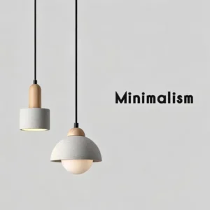 Minimalist Concrete & Wood Pendant Light PC015 2