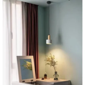 Minimalist Concrete & Wood Pendant Light PC015 4