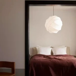 Modern Natural Silk Orb Pendant Light P5006 2