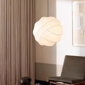 Modern Natural Silk Orb Pendant Light P5006 3