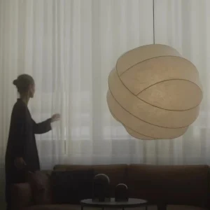Modern Natural Silk Orb Pendant Light P5006 5