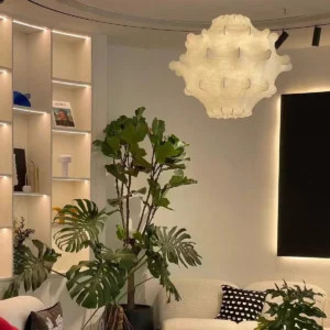Modern Natural Silk Cloud Pendant Light P5008 1