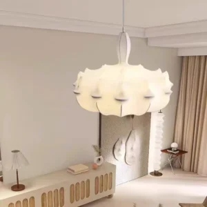 Modern Natural Silk Lotus Pendant Light P5009 1