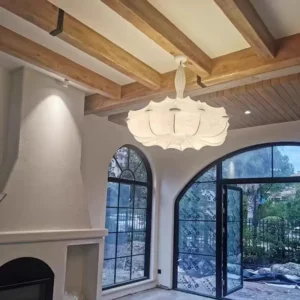 Modern Natural Silk Lotus Pendant Light P5009 5