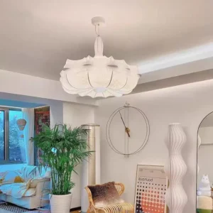 Modern Natural Silk Lotus Pendant Light P5009 6