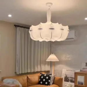 Modern Natural Silk Lotus Pendant Light P5009 7