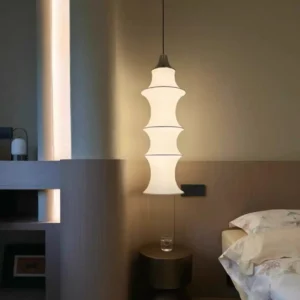 Modern Natural Silk Column Pendant Light P5011 2