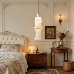 Modern Natural Silk Column Pendant Light P5011 6