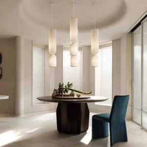 Modern Natural Silk Fluted Pendant Light P5018 6