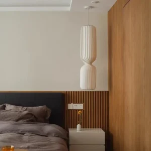 Modern Natural Silk Fluted Pendant Light P5018 7