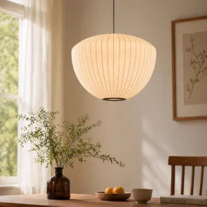 Modern Natural Silk Bell Pendant Light P5020 1