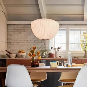 Modern Natural Silk Bell Pendant Light P5020 4