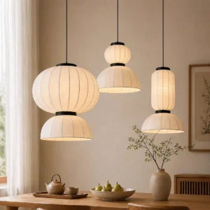 Modern Natural Silk Cluster Pendant Light P5021 5