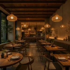 Organic Modern Wooden Pendant Light PD001 4