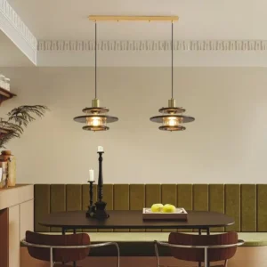 Modern Layered Smoked Glass Pendant Light PD004 7