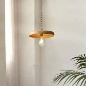 Modern Solid Wood Disc Pendant Light PD005 1